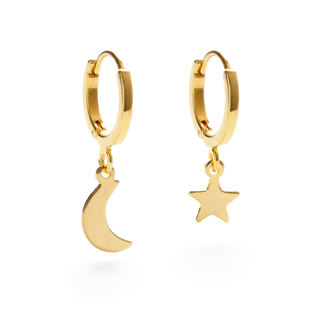 Boucles d'oreilles créoles ciel nocturne